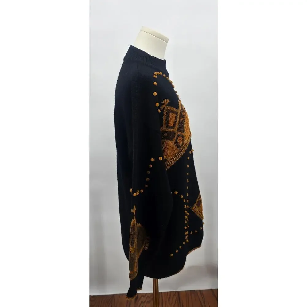 Vintage 90s Whimsigoth‎ Avant Garde  Eclectic Breckenridge Mockneck Crown Jewels